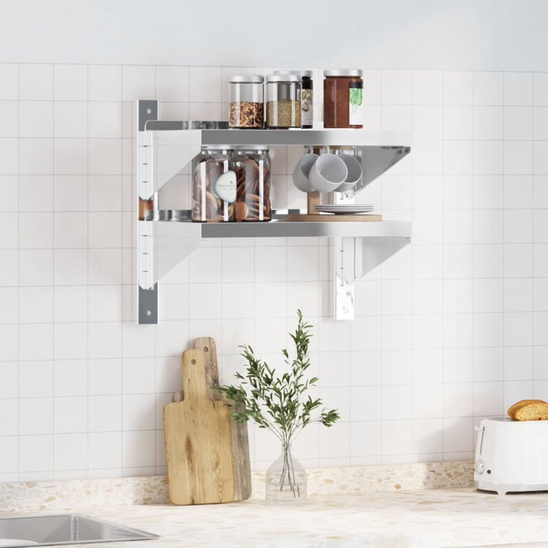 Alisone Stainless Steel Bracket Shelf, 48cm H x 50cm W x 30cm D