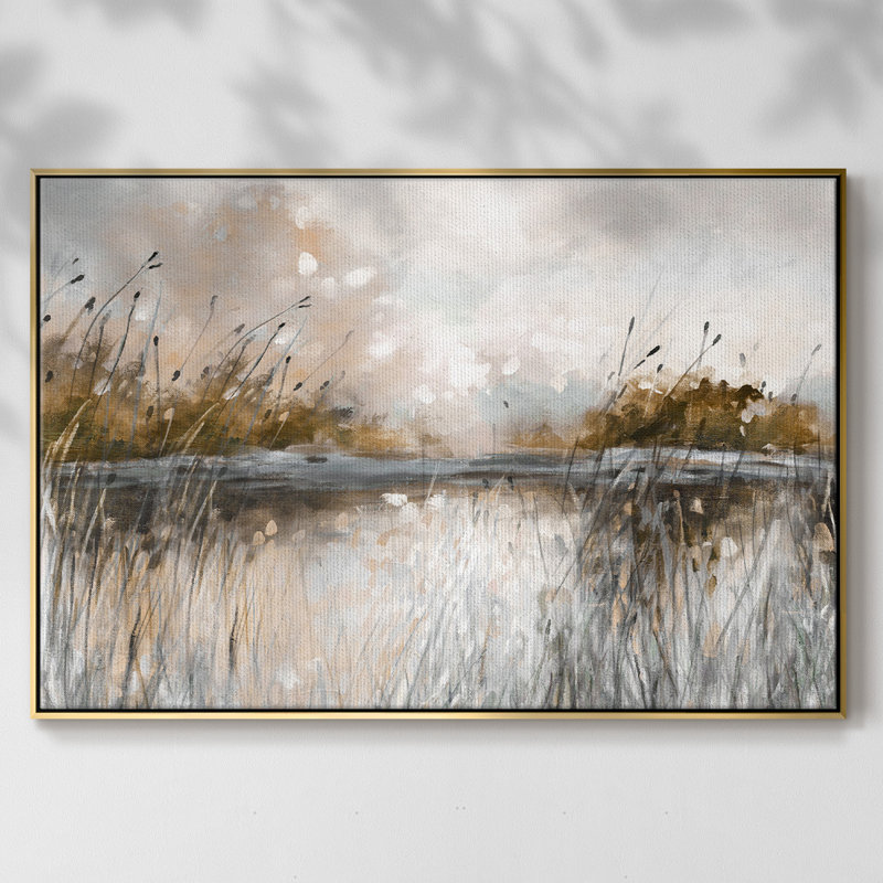 Honeybloom Lake Views, reproduction d'art sur toile, H 27 po x l 41 po x P 2 po, Or
