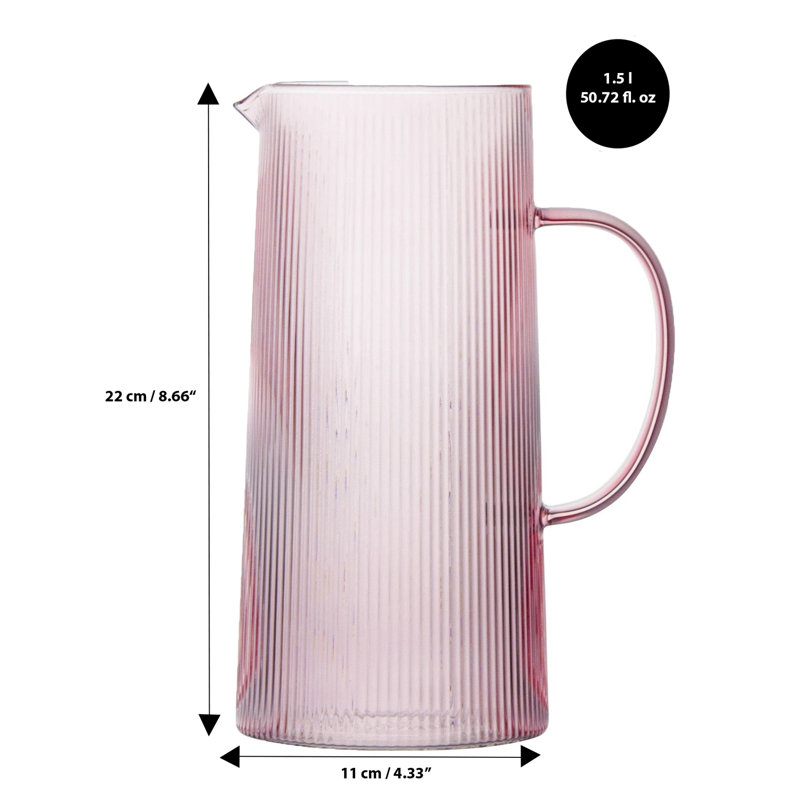 Ribbed Pitcher 50.5 Fl. Oz., Pink