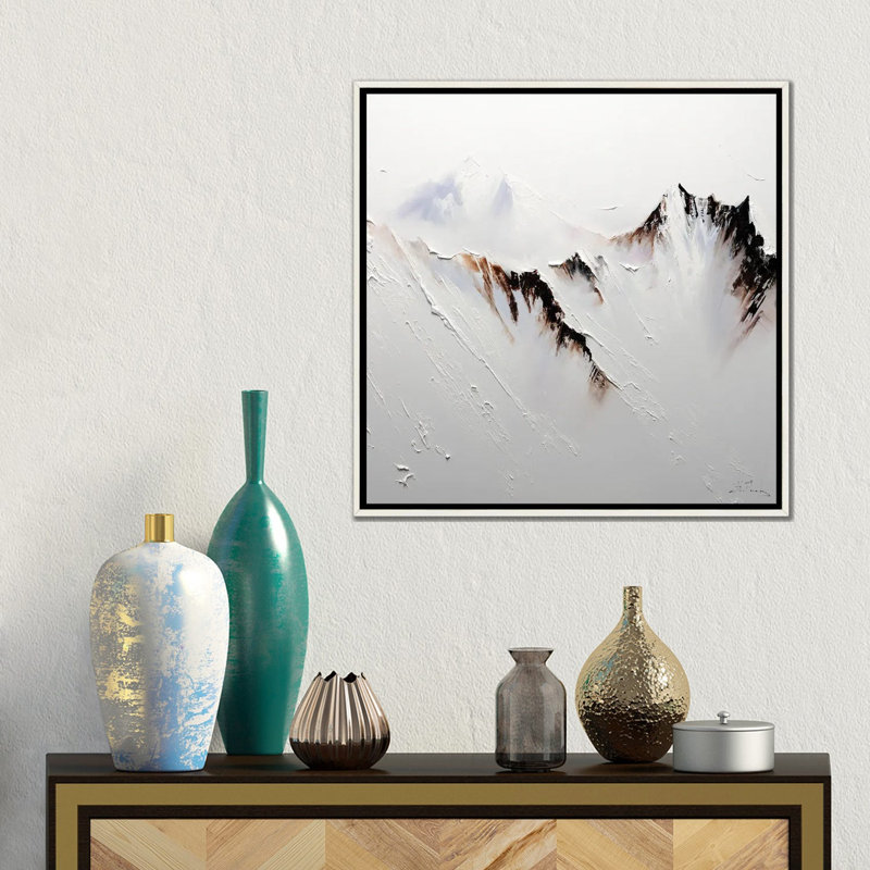 Crowned In Snow, 18" H x 18" W x 1.5" D, Distressed White Floater Framed Canvas, No Mat