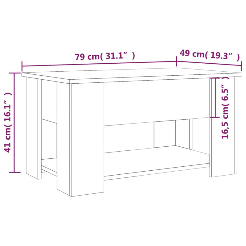 Husnija Lift Top Four Leg Coffee Table with Storage, Beige