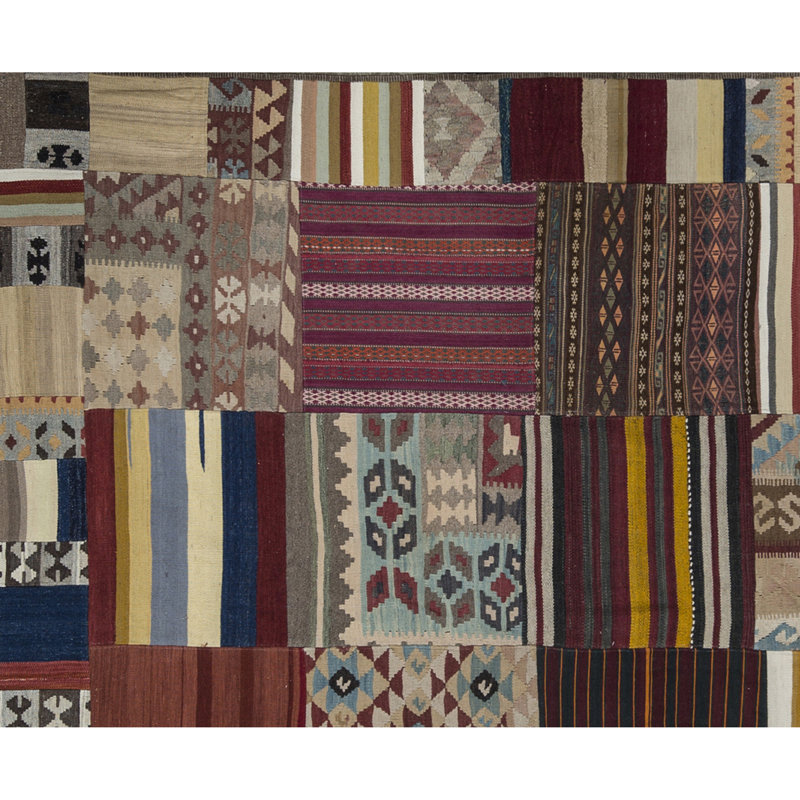 Wool Patchwork Area Rug