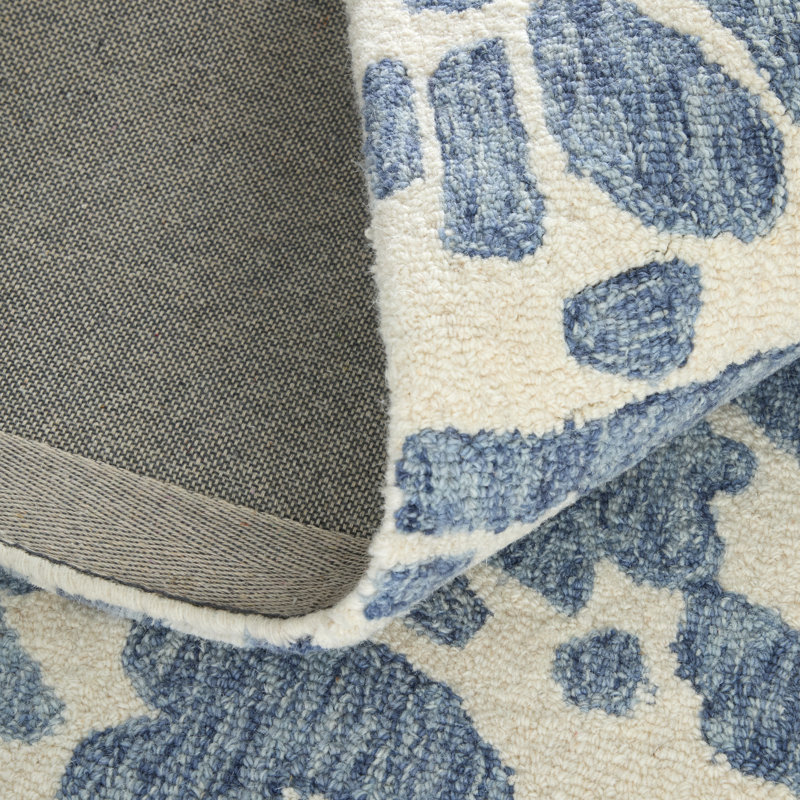 Wallace Modern Abstract Blue Area Rug, Rectangle 10' x 14'
