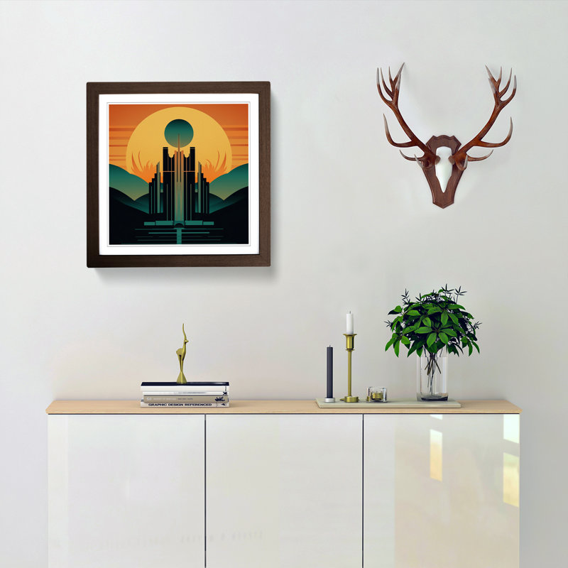 Single Picture Frame Print on Wood, Walnut