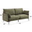 Canapé en tissu vert Dalton avec 2 coussins (coussin compressé)