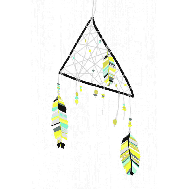 Attrape-rêves triangulaire - impression sur toile tendue, H 12 po x l 8 po