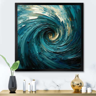 Teal Majestic Motion IV - Abstract Spirals, impression sur toile_106119