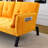 Multi - Functional Foldable Bed, 70 Inch, , With Cup Holder And Armrest Storage, Ideal For Small Spaces Inch Cotton Linen Yellow Side 2 People In Apartments-1488860565