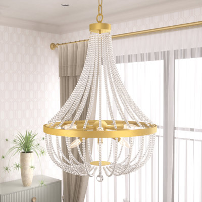 Lustre empire à intensité variable 8 lumières avec détails en cristal Deerick