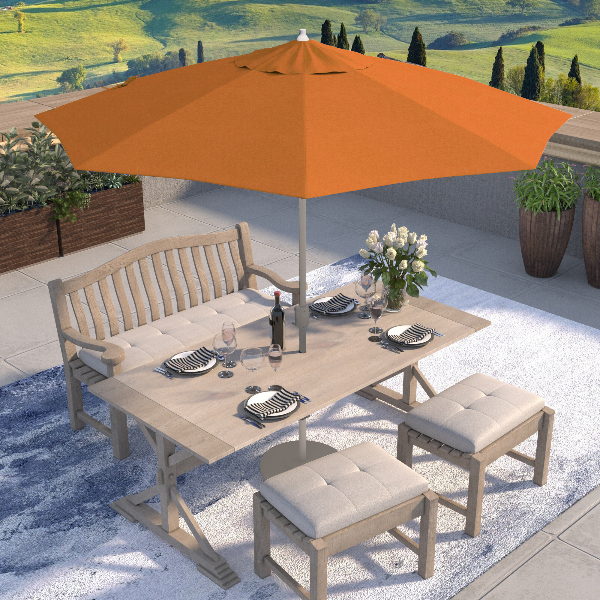 Kenne Sunbrella® Outdoor Umbrella, Canvas Tuscan Sunbrella® Canvas, 108" W x 108" D