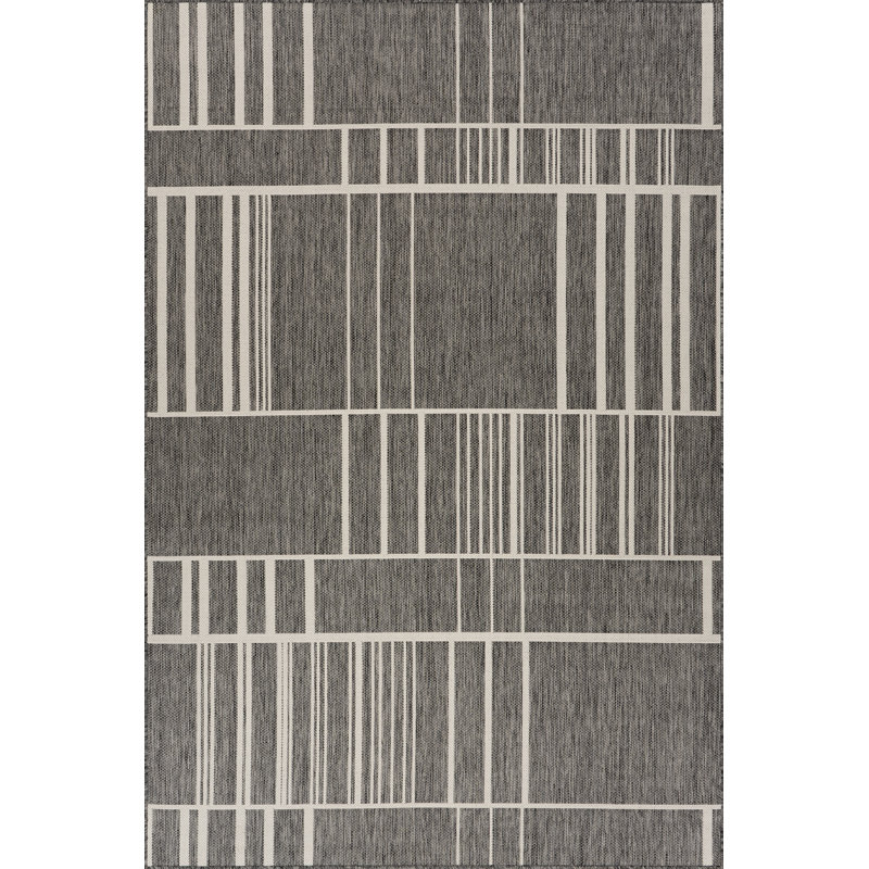  Tapis intérieur / extérieur Nerelle, Rectangle 6 pi 7 po x 9 pi, Gris