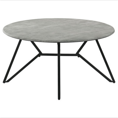 Travis Cement And Gunmetal Round Top Coffee Table