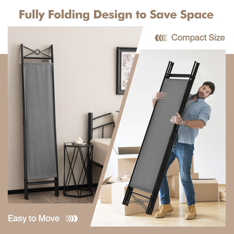 157.5cm W x 181.5cm H 4 - Panel Folding Room Divider