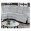 Ensemble de canapé de salon inclinable en velours côtelé gris clair avec porte-gobelet et tiroir de rangement inclinable 3 pièces