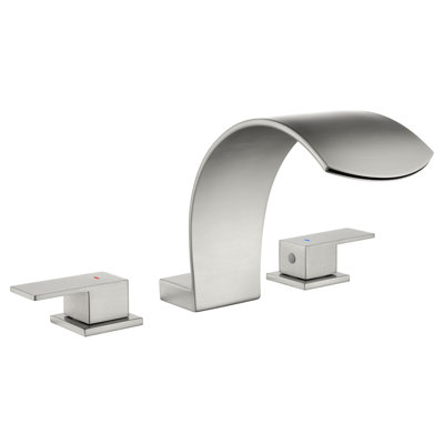 3 Hole Deck Mount Tub Faucet Waterfall Bathtub Faucet Brass Double Handle Tub Fillers With Valve