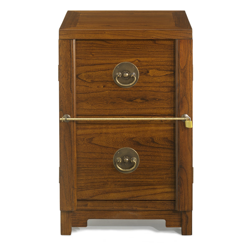 Hangzhou 50cm Wide 2 -Drawer Solid Wood File Cabinet, Warm Elm