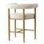 Tabouret de bar 24 po beige avec accoudoirs