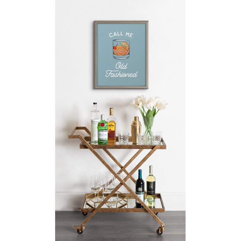 Call Me Old Fashioned Blue by The Creative Bunch Studio Framed Glass Wall Art
