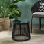Table d'appoint de patio avec plateau en verre, corde tissée-1336541062