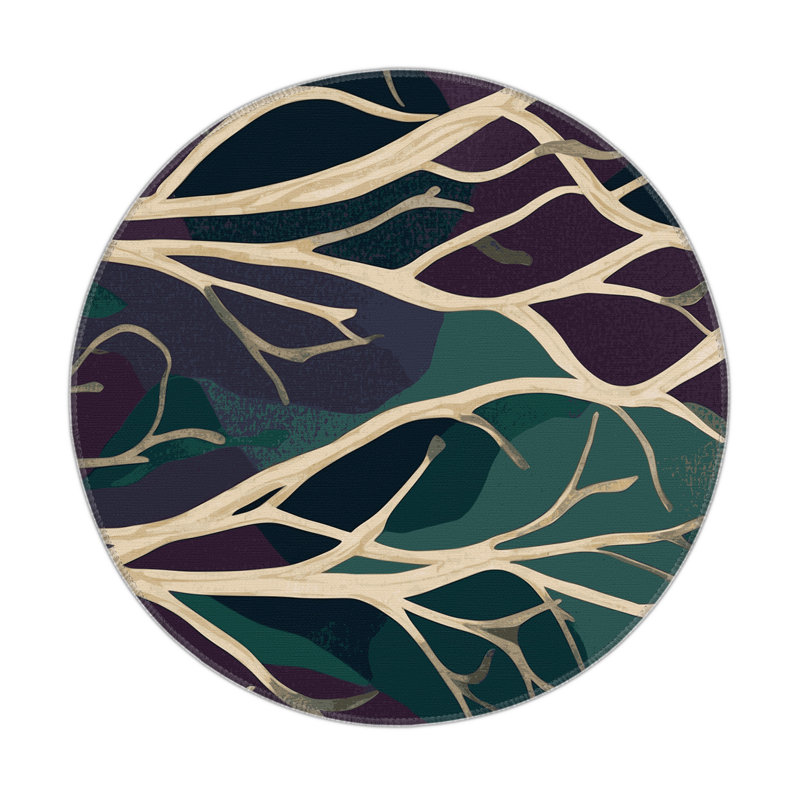 Velvet Leaves Indoor And Outdoor Area Rug, Round 5'
