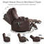 Upholstered Velvet Power Reclining Heated Massage Chair-1925998336