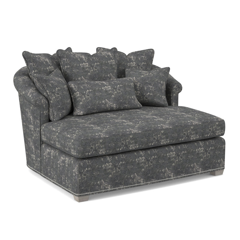 Josephine Chaise Lounge, Bisque, Venice Navy 100% Polyester