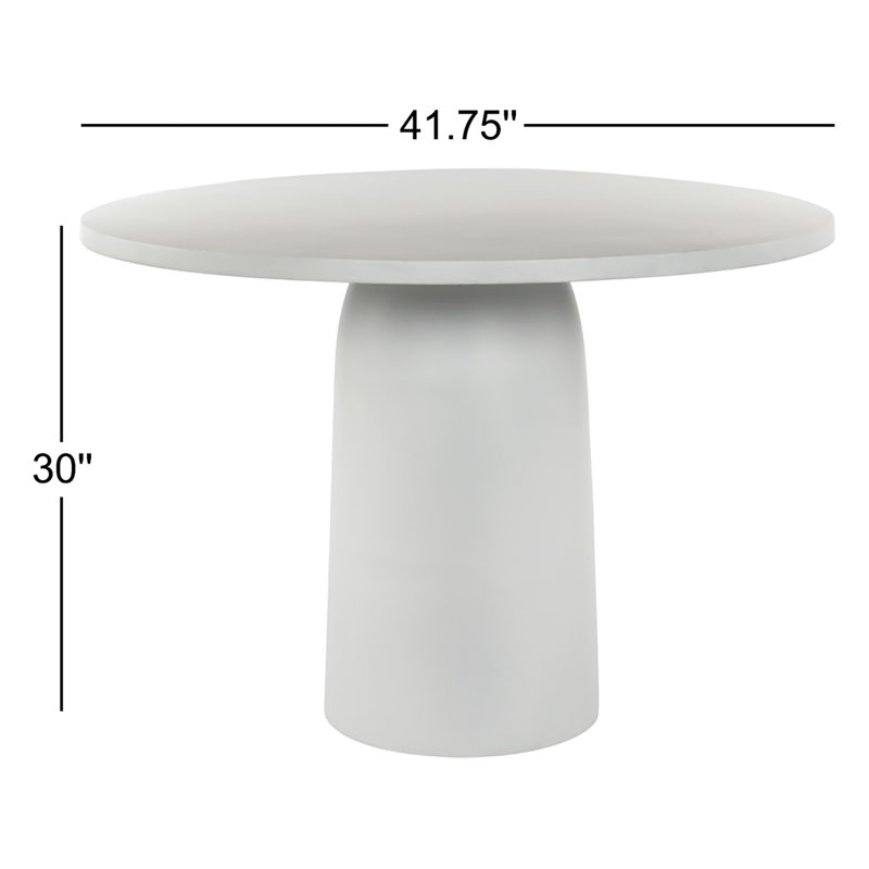 Basil Outdoor Round Dining Table, Matte White