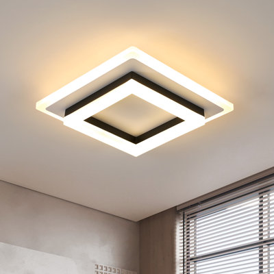 Aweys 1-Light 20cm Square LED Flush Mount Ceiling Light