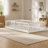 Twin Size Floor Bed with Fence without Door, Rubber Wood Floor Bed with Safety Guardrails,White