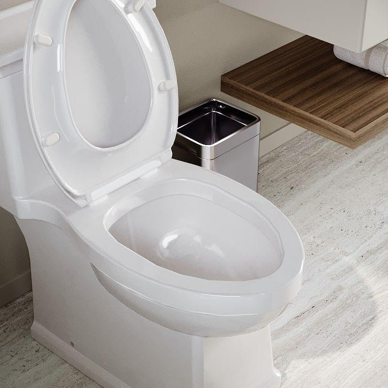 One-Piece Elongated Toilet, 1.28 GPF Single Flush, Soft-Close, Comfort Height, Left-Hand Lever