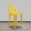 Commercial Grade Metal Indoor-Outdoor Stool with Vertical Slat Back-1824115535-1824115528