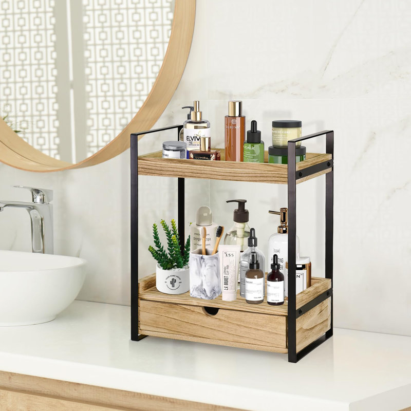 2-Tier Bathroom Organizer, Brown