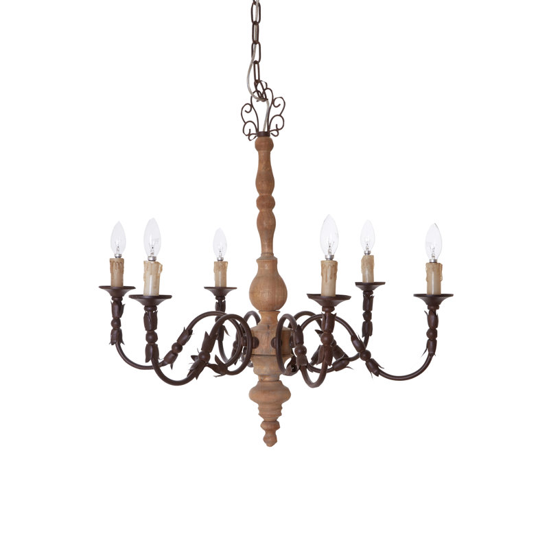 Hallie 6 - Light Candle Style Chandelier