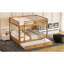 Grand lit superposé en bois avec lit gigogne, construction en pin, peu encombrant pour les petites chambres à coucher, instructions d'assemblage claires-2042898300