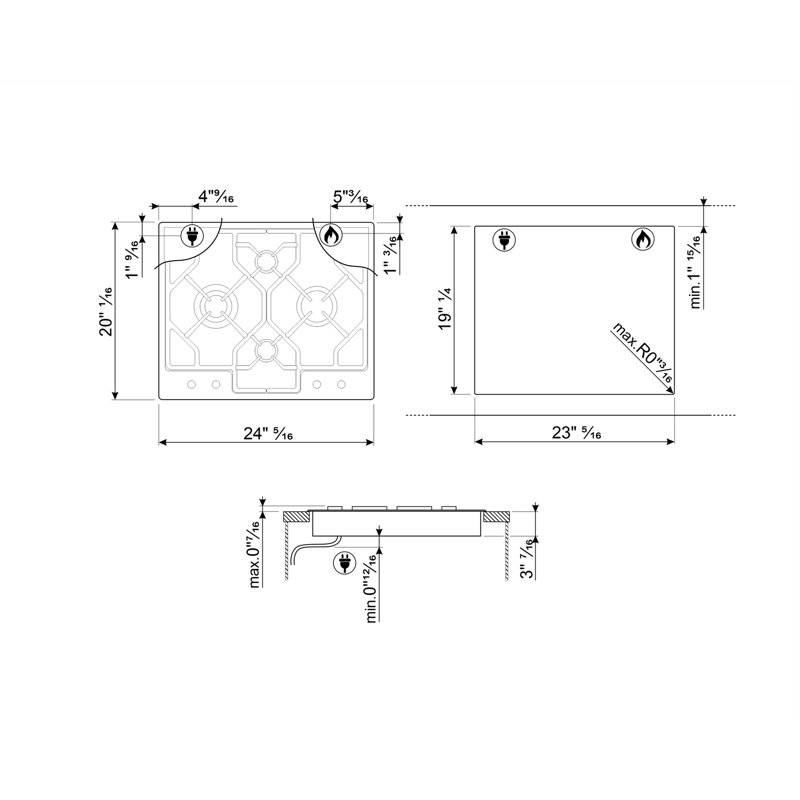 Classic 24" Gas Cooktop Spr Knobs