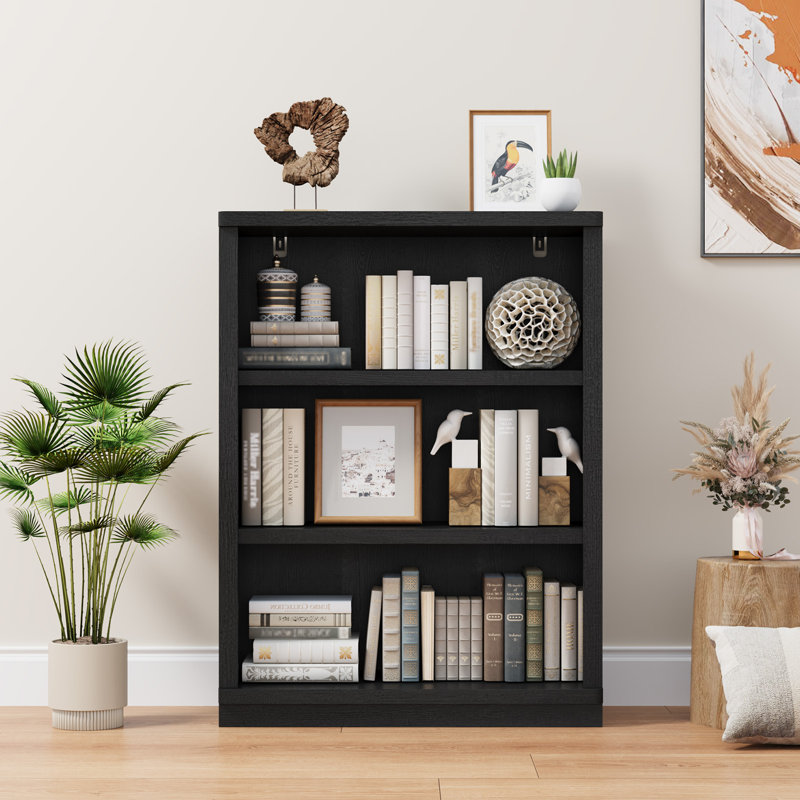 Bibliothèque standard avec tablette Brusnice, Noir, 42" H x 31" W