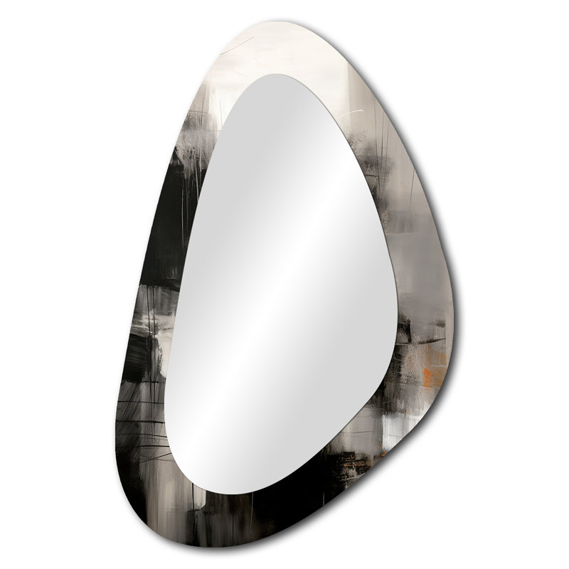 Grand miroir mural noir Mid Century Fusion I - Mid-Century Modern Unique Shape