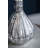 Glass Decorative Flower Vase With Vertical Stripe Pattern - Set of 2 - 5"Dia. x 10" - Antique Silver