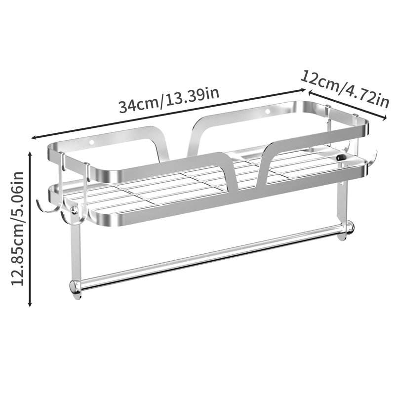 Wall-Mount Bamboo Paper Towel Holder With Shelf