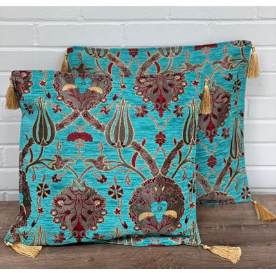 Floral Cotton Blend Pillow Cover