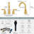 Modern Double Handle Widespread Bathroom Faucet With 360°Swivel High-Arc Spout, Brushed Gold, Includes Pop-Up Drain Assembly, Water Efficient-123058425