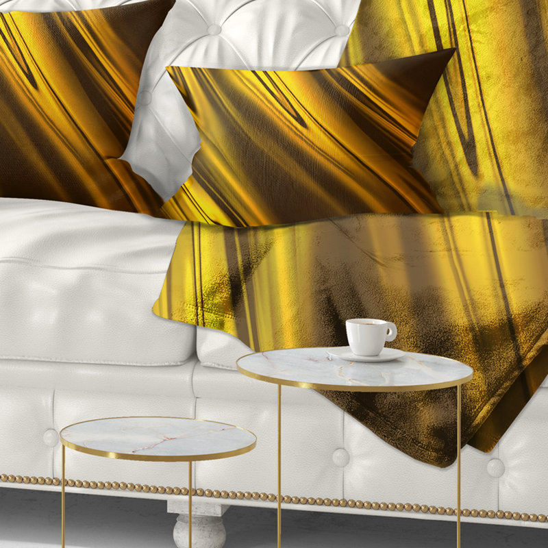 Motif jaune liquide doré - coussin imprimé abstrait