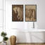 Abstrait abstrait cheval beige Moody fleur rétro antique rétro rustique Wall Art Decor-102833312-102833314