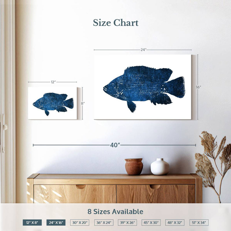 Brampt Navy Fish, 16" H x 24" W