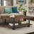 Alezzi 48" Wide Solid Wood and Metal Rectangular Coffee Table With 1 Shelf