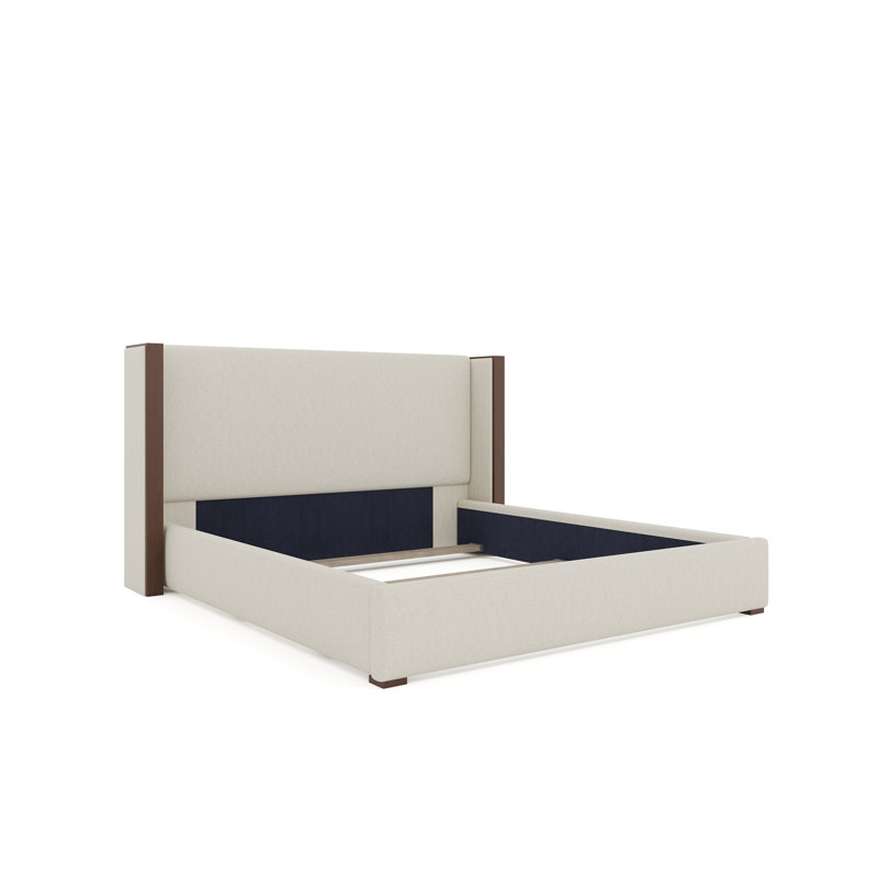 Irenne Low Upholstered Bed, California King, Off White