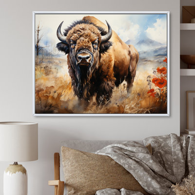Reproduction d'art sur toile "Brown Prairies Bisons" - animaux