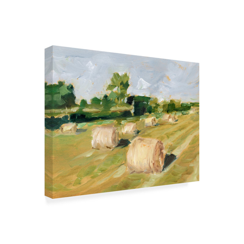 Hay Field II par Ethan Harper - peinture sur toile tendue, H 24 po x l 32 po x P 2 po