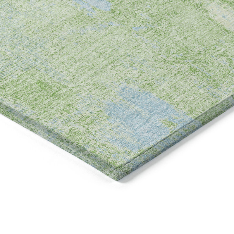 Machine Washable Indoor/Outdoor Chayden ACN989 Green Rug