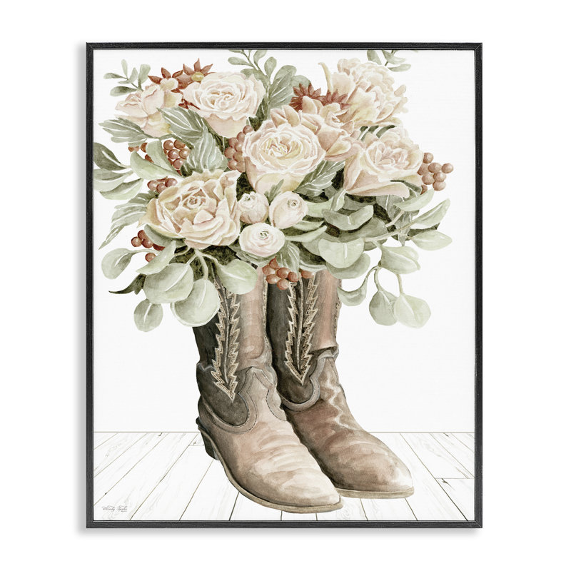 Bottes de bouquet chic encadrées par estampe numérique par Cindy Jacobs, H 30 po x l 24 po, Giclée encadrée noir minuit